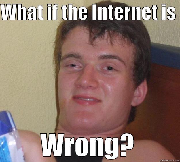 WHAT IF THE INTERNET IS  WRONG? 10 Guy
