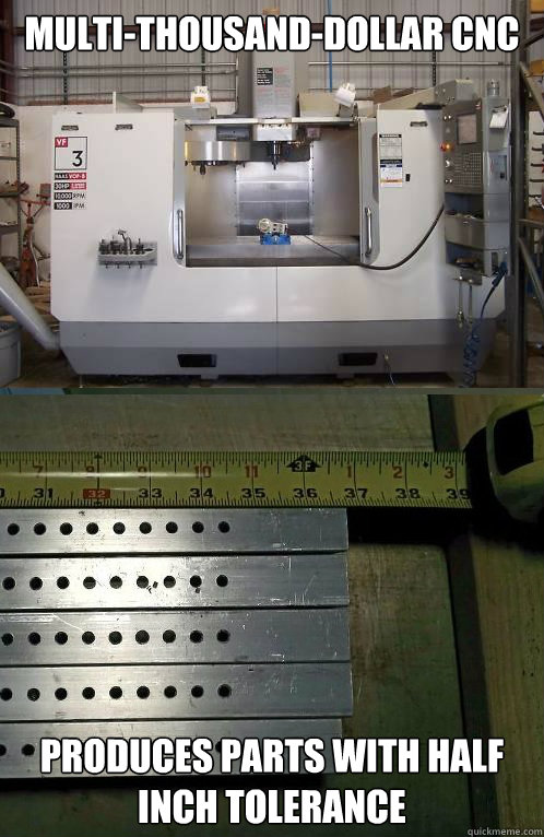 Multi-thousand-dollar CNC Produces parts with half inch tolerance  2012-FRC