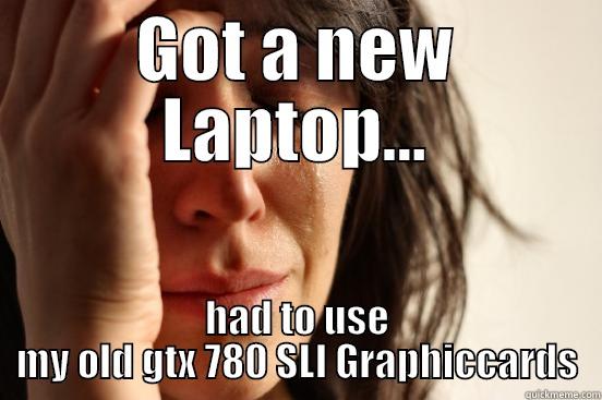 GOT A NEW LAPTOP... HAD TO USE MY OLD GTX 780 SLI GRAPHICCARDS First World Problems