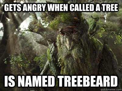 Gets angry when called a tree is named treebeard - Gets angry when called a tree is named treebeard  treebeard