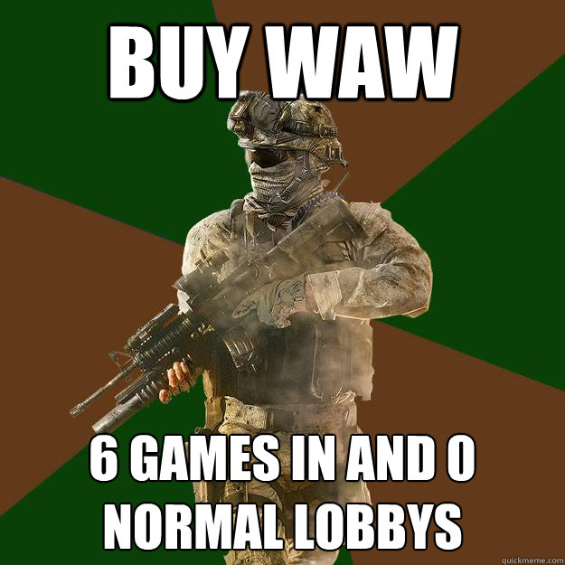 Buy WAW 6 games in and 0 normal lobbys  Call of Duty Addict