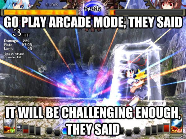 Go play arcade mode, they said It will be challenging enough, they said - Go play arcade mode, they said It will be challenging enough, they said  Ridiculously Easy Touhou 12.3 AI