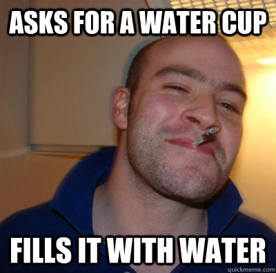 Asks for a water cup fills it with water  GGG plays SC