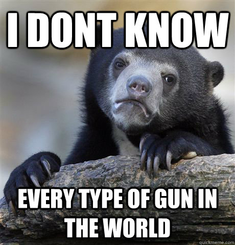 I DONT KNOW  EVERY TYPE OF GUN IN THE WORLD  Confession Bear