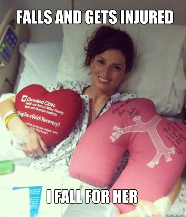 Falls and gets injured I fall for her  Ridiculously Photogenic Surgery Girl