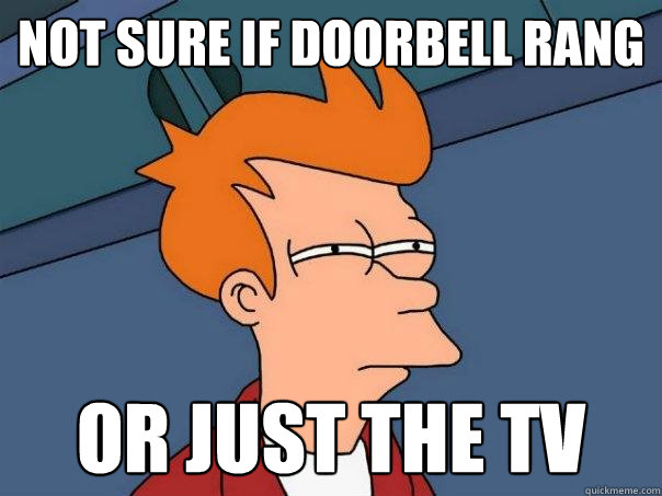 Not sure if doorbell rang or just the tv  Futurama Fry