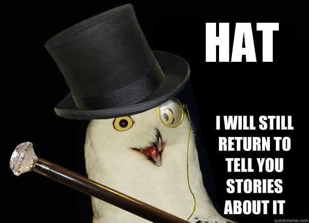 hat i will still return to tell you stories about it  Owl Clever Ruse Old Bean