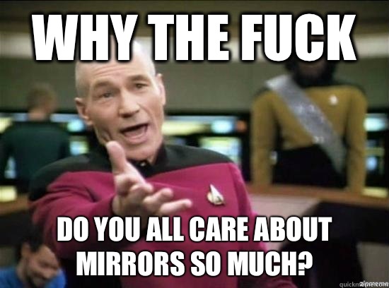 Why the fuck Do you all care about mirrors so much?  Annoyed Picard HD