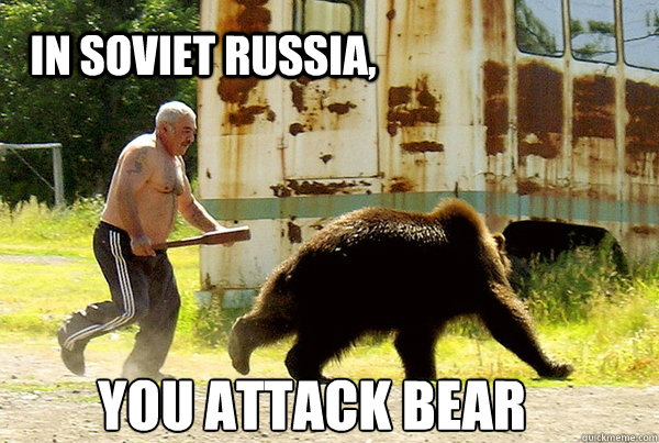 In Soviet Russia, You attack bear  Russian Pest Control
