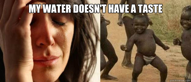 My water doesn't have a taste   First World Problems  Third World Success