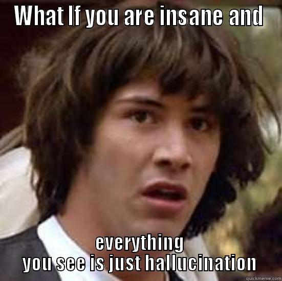WHAT IF YOU ARE INSANE AND EVERYTHING YOU SEE IS JUST HALLUCINATION conspiracy keanu