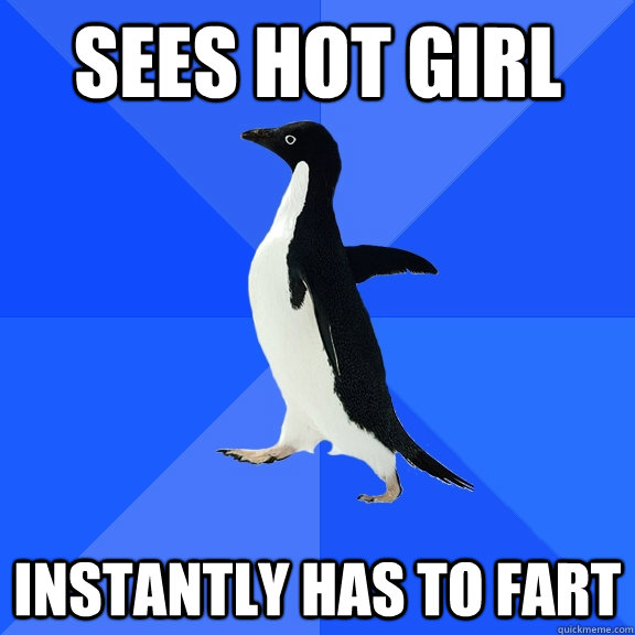 Sees hot girl Instantly has to fart  Socially Awkward Penguin