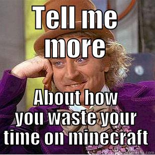 TELL ME MORE ABOUT HOW YOU WASTE YOUR TIME ON MINECRAFT Condescending Wonka