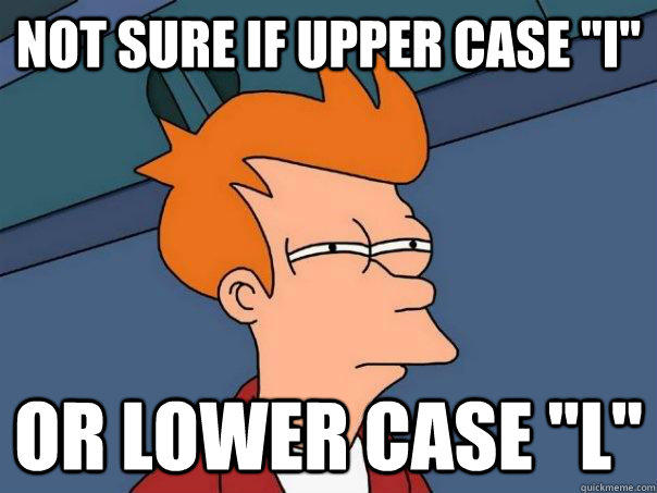 not sure if upper case 