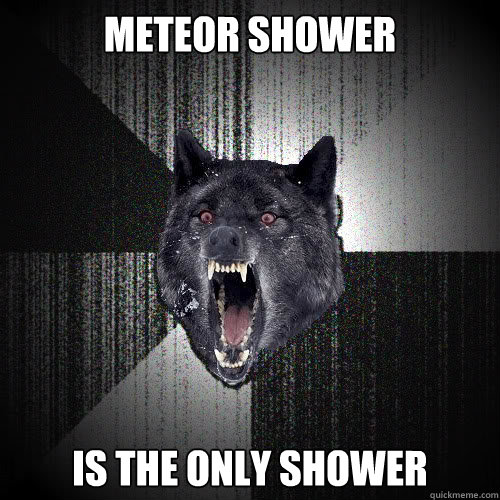 Meteor shower IS the only shower  Insanity Wolf