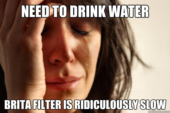 need to drink water  Brita filter is ridiculously slow  First World Problems