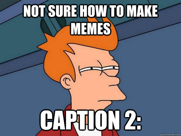 Not sure how to make memes caption 2:  Futurama Fry