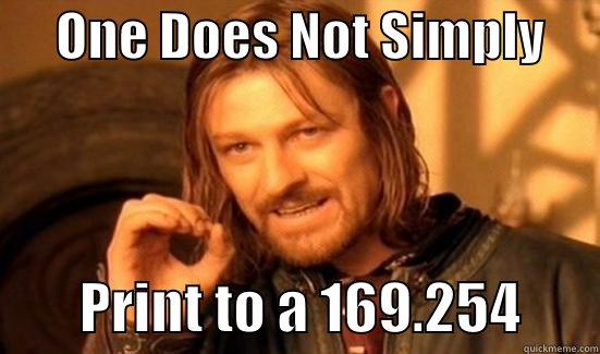 169 pint -      ONE DOES NOT SIMPLY              PRINT TO A 169.254       Boromir