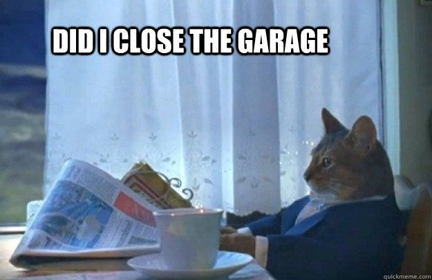 Did i close the garage  Sophisticated Cat