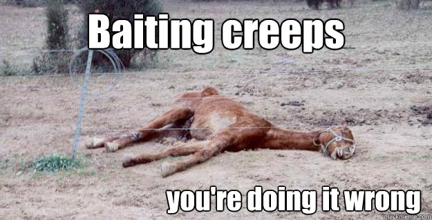 Baiting creeps                               you're doing it wrong  Dead Horse