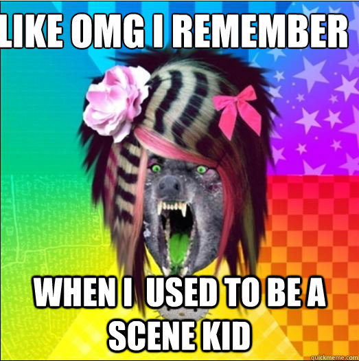 LIKE OMG I REMEMBER WHEN I  USED TO BE A SCENE KID  Scene Wolf