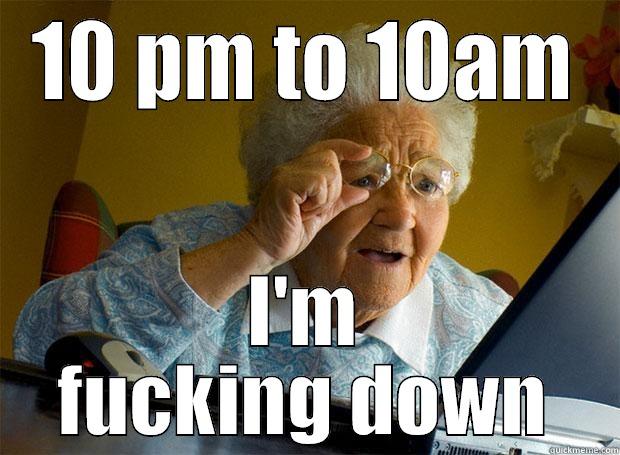 10 PM TO 10AM I'M FUCKING DOWN Grandma finds the Internet