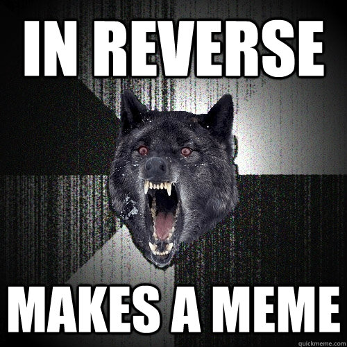 In reverse makes a meme  Insanity Wolf