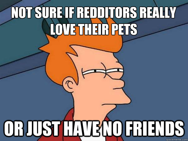 Not sure if Redditors really love their pets Or just have no friends  Futurama Fry