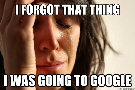 I forgot that thing I was going to google  First World Problems