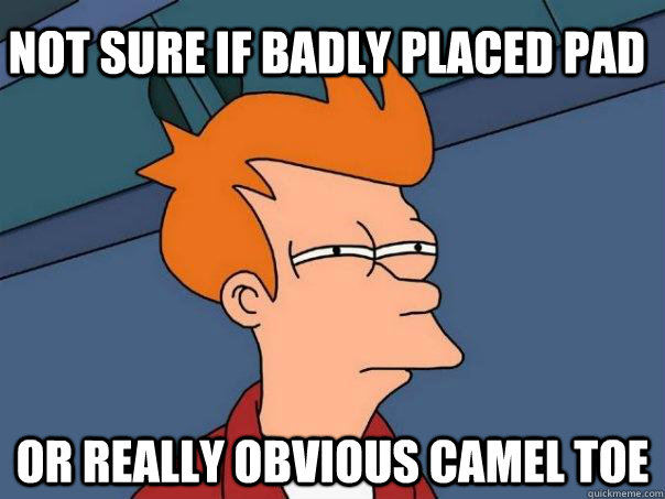 NOT SURE IF BADLY PLACED PAD OR REALLY OBVIOUS CAMEL tOE  Futurama Fry