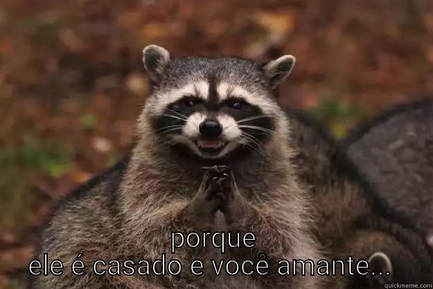  PORQUE ELE É CASADO E VOCÊ AMANTE...  Evil Plotting Raccoon