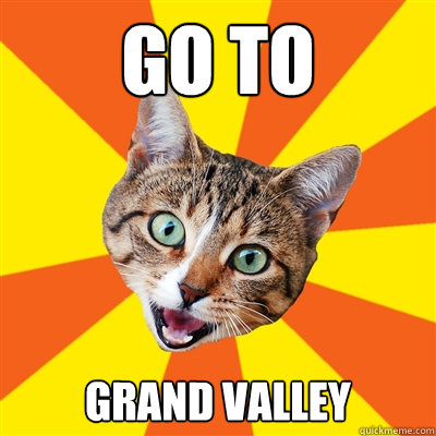 Go to  Grand Valley   Bad Advice Cat