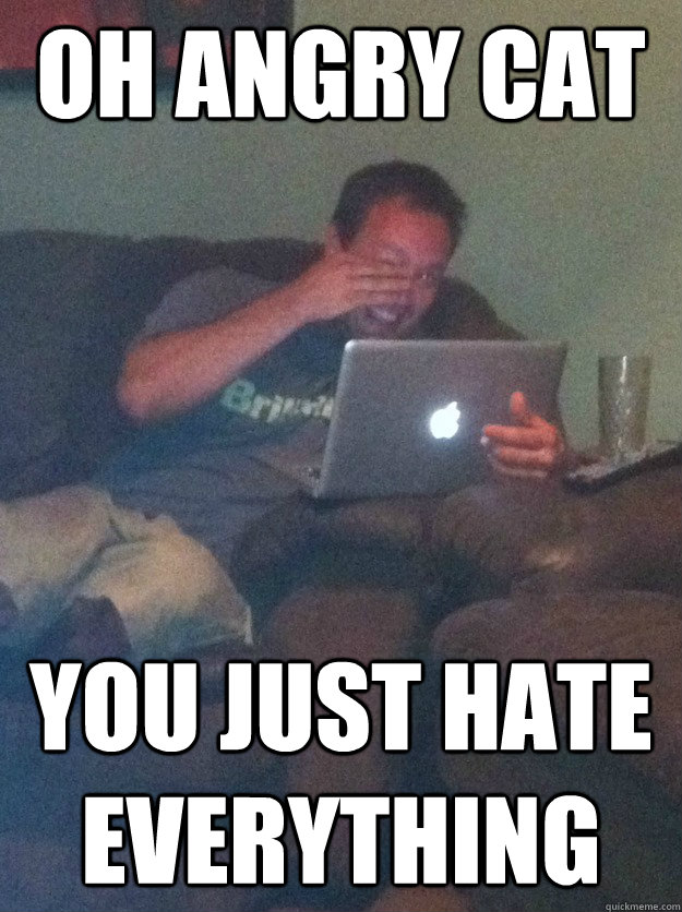 Oh Angry cat You just hate everything  meme dad on overly attached girlfriend