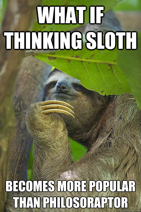 What if thinking sloth becomes more popular than philosoraptor  Philososloth