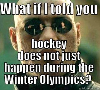 WHAT IF I TOLD YOU  HOCKEY DOES NOT JUST HAPPEN DURING THE WINTER OLYMPICS?  Matrix Morpheus