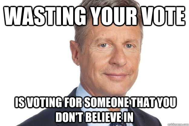 Wasting your vote  is voting for someone that you don't believe in - Wasting your vote  is voting for someone that you don't believe in  Misc