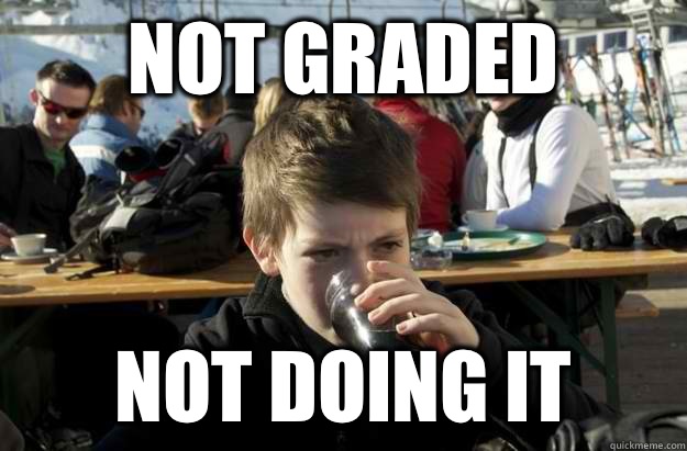 Not graded Not doing it  Lazy Elementary School Kid
