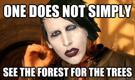 One does not simply see the forest for the trees - One does not simply see the forest for the trees  Manson does not simply