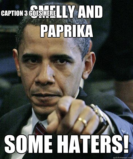Smelly and Paprika SOME HATERS! Caption 3 goes here  Pissed Off Obama