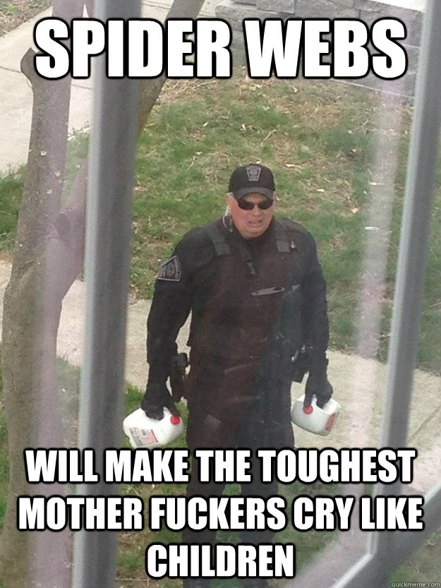 Spider Webs will make the toughest mother fuckers cry like children - Spider Webs will make the toughest mother fuckers cry like children  badass cop