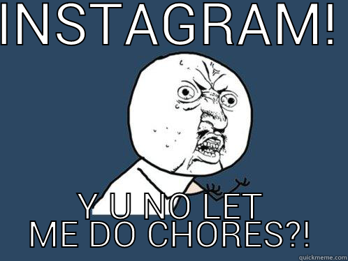 INSTAGRAM! Y U NO LET ME DO CHORES?! Y U No