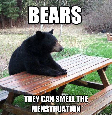 BEARS They can smell the menstruation  waiting bear