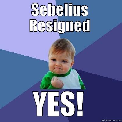 SEBELIUS RESIGNED YES! Success Kid