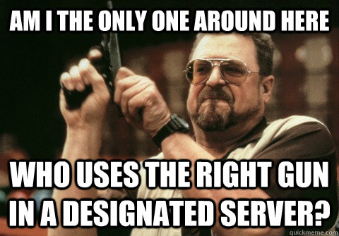 Am I the only one around here Who uses the right gun in a designated server? - Am I the only one around here Who uses the right gun in a designated server?  Am I the only one