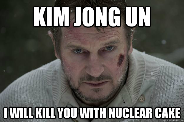 Kim jong un I Will kill you With nuclear cake  Liam Neeson Wolf Puncher