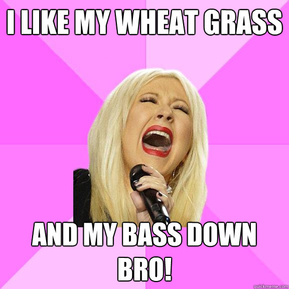 i like my wheat grass and my bass down bro!  Wrong Lyrics Christina