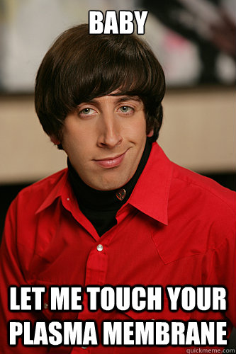 baby  let me touch your plasma membrane   Howard Wolowitz