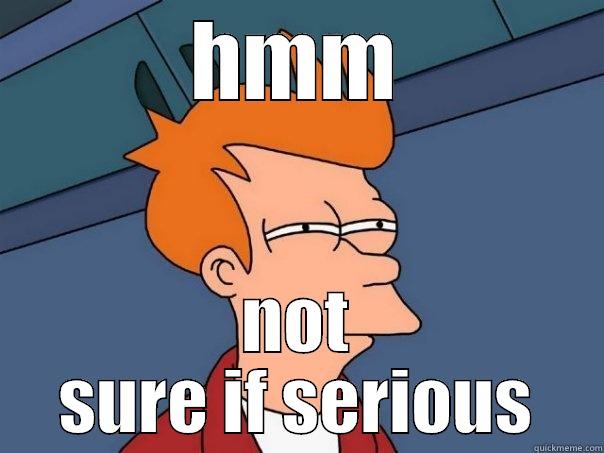 not sure if srs - HMM NOT SURE IF SERIOUS Futurama Fry