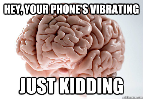 Hey, your phone's vibrating just kidding  Scumbag Brain