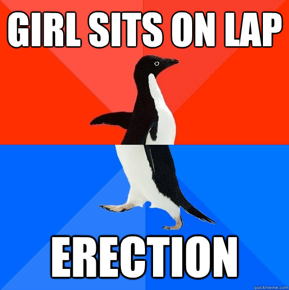 girl sits on lap erection - girl sits on lap erection  Socially Awesome Awkward Penguin